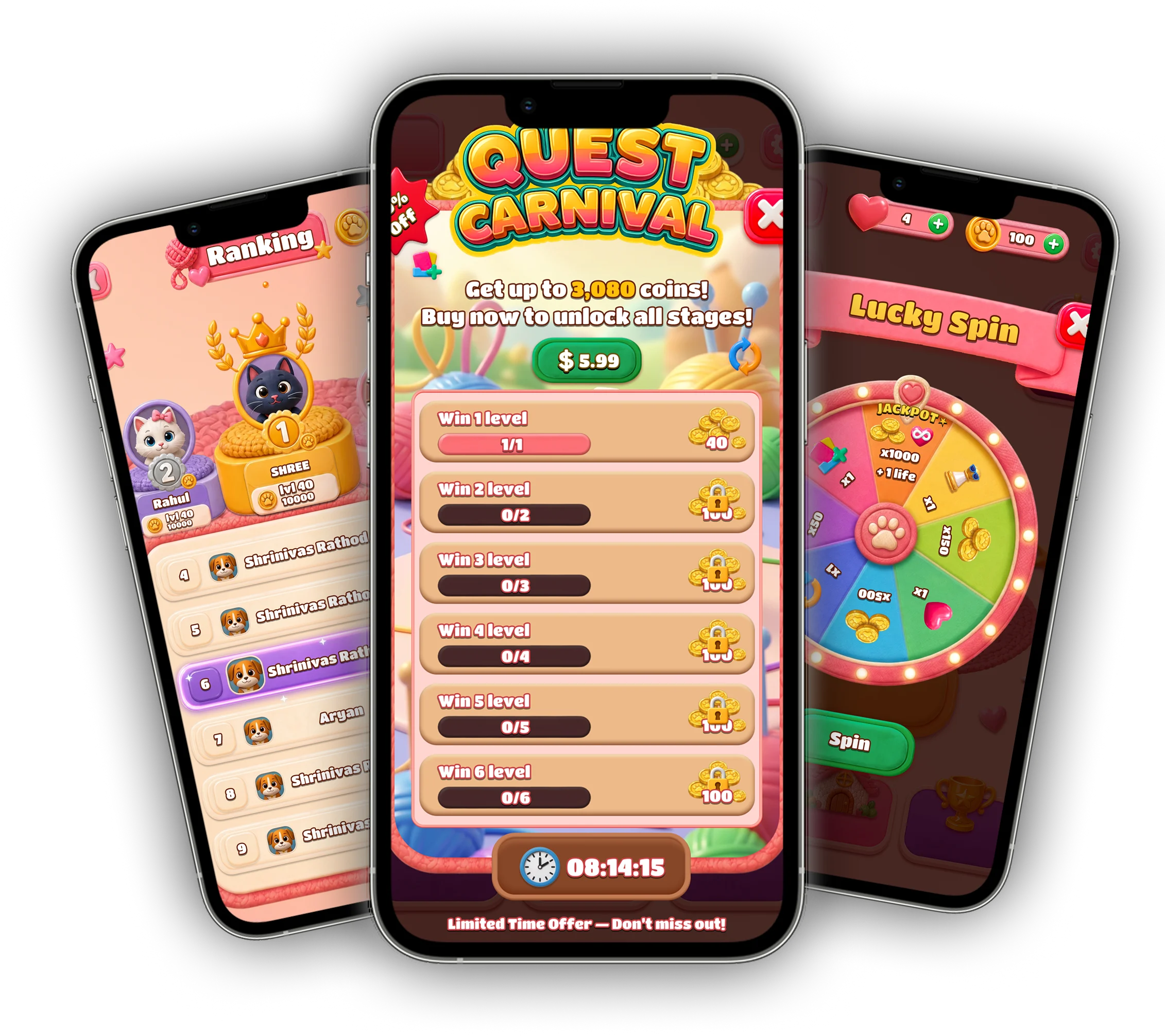 Spin Wheel Game Screens